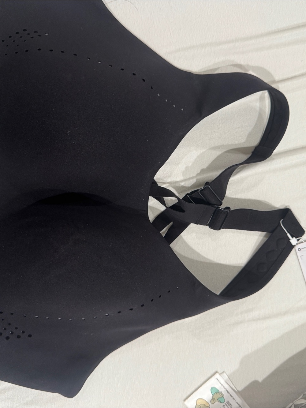 lululemon athletica Black High-Support Sports Bra with Front Hook Closure